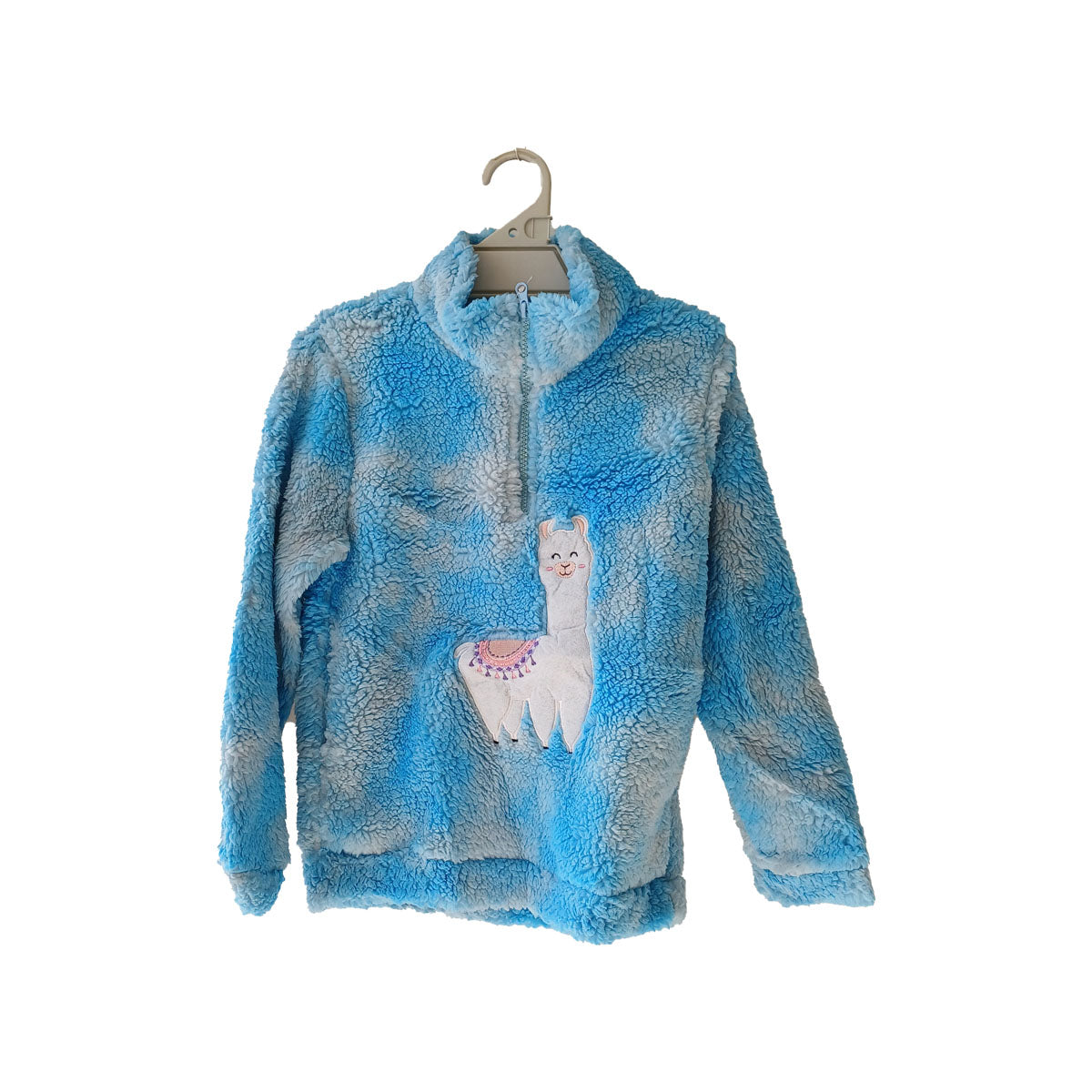 Girl's blue tie die fleece 1/4 zip