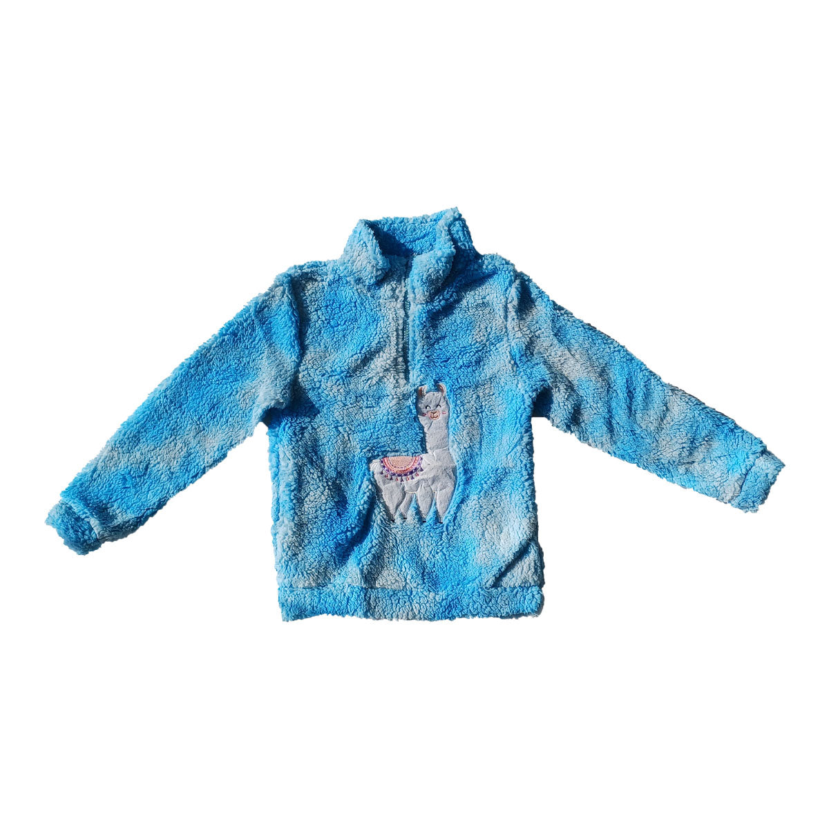 Girl's blue tie die fleece 1/4 zip