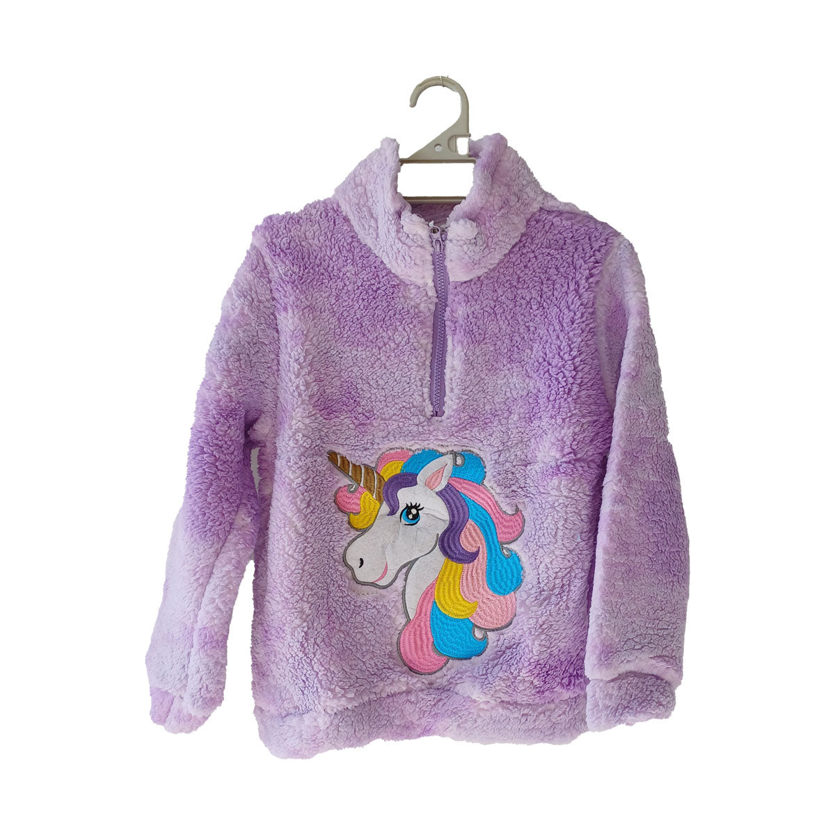 Girl's purple tie die fleece 1/4 zip