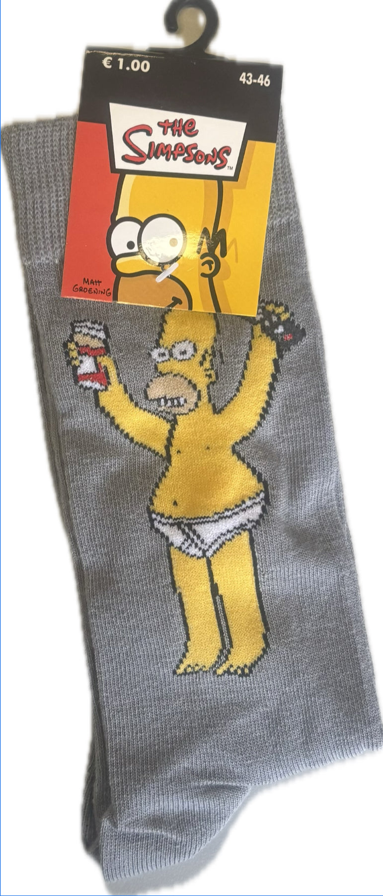 Homer Simpson sock grey