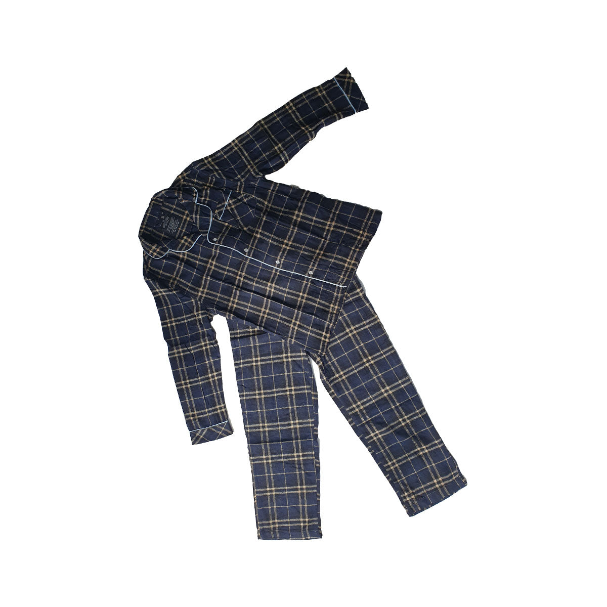 Flannel PJ's - Navy/Yellow