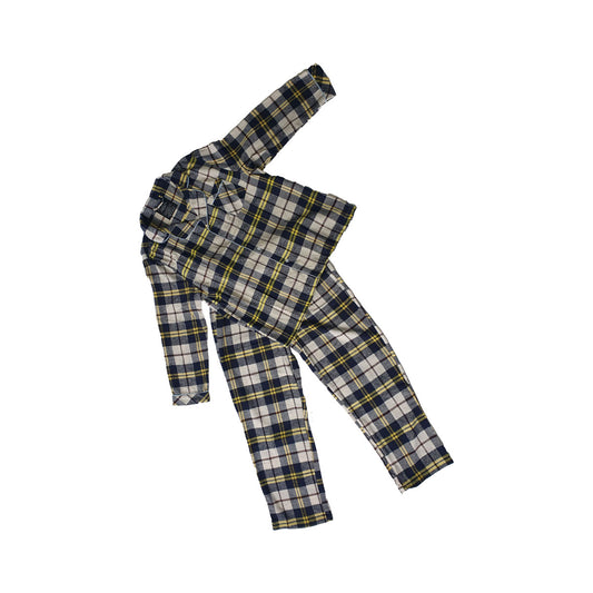 Flannel PJ's - Navy/Yellow/Natural