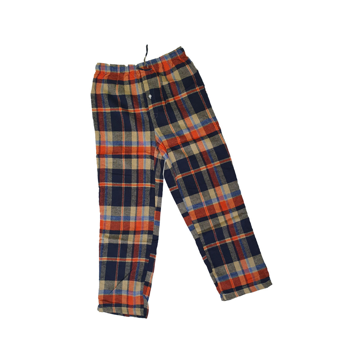 Flannel PJ's - Orange/Navy/Natural