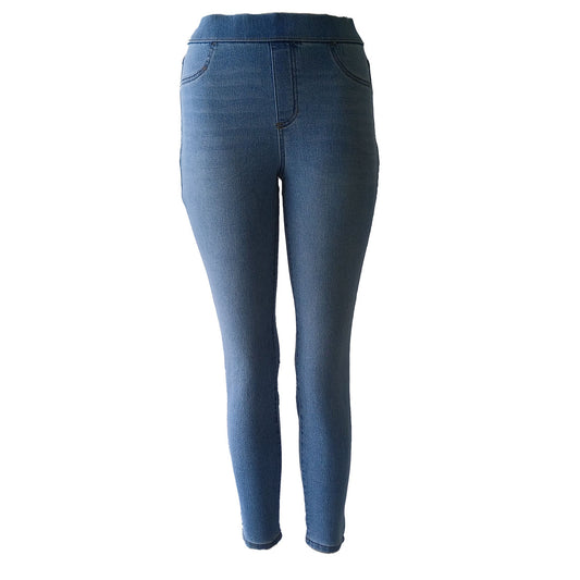 Light blue wash Denim stretch pull-on jeans