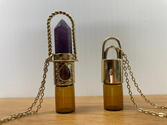 Perfume bottle necklace