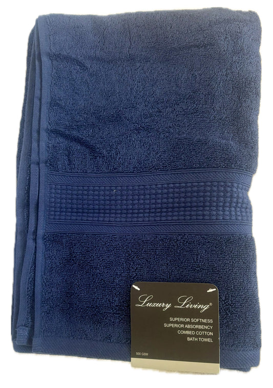 Navy Luxury Living Bath Towel