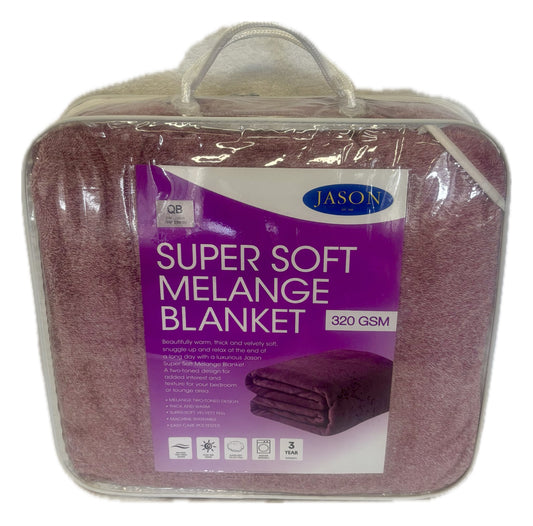 Soft Melange Blanket Wine Colour