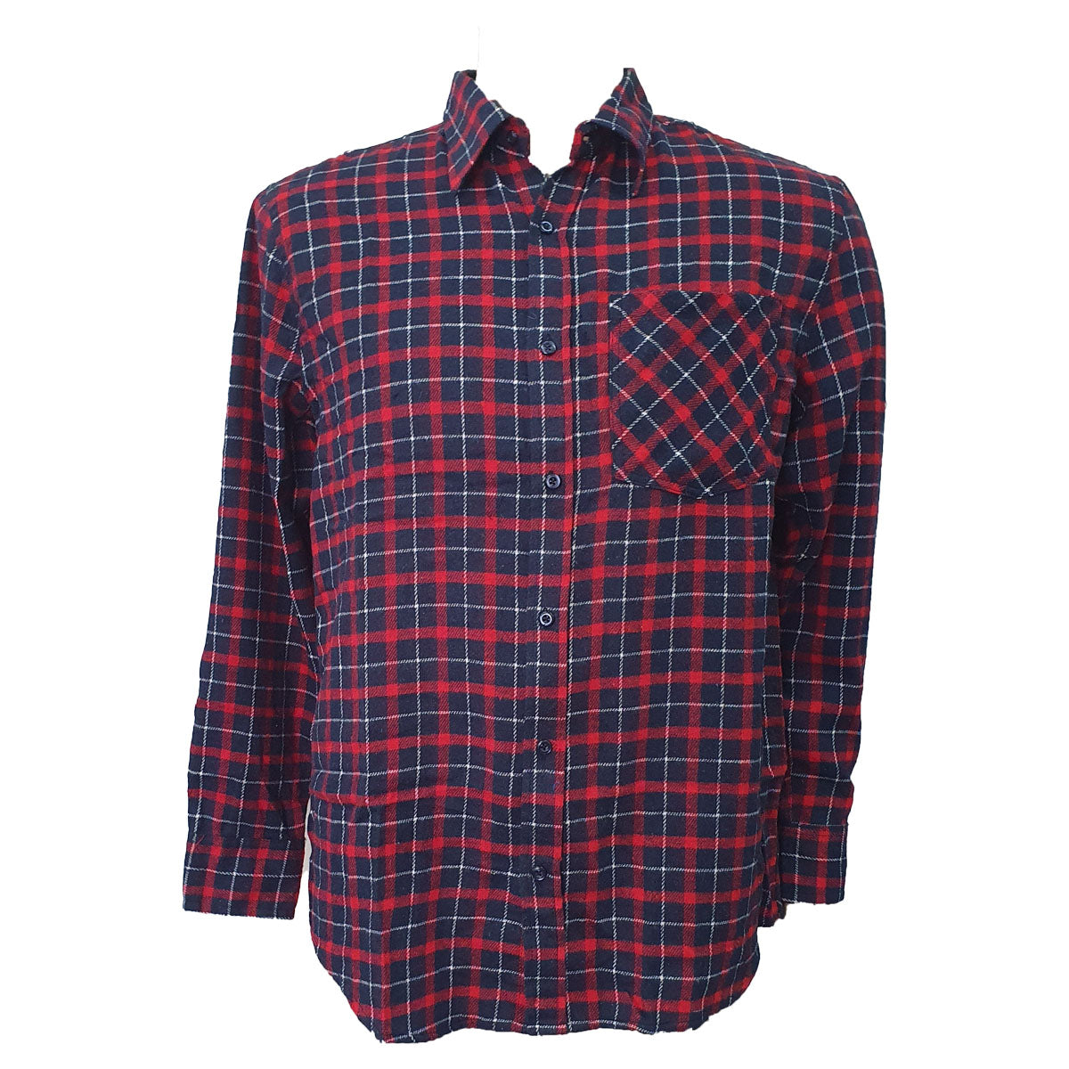 Mens Flannel Shirt - Red/Navy