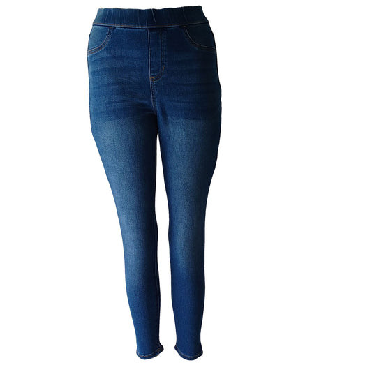 Blue Denim stretch pull-on jeans